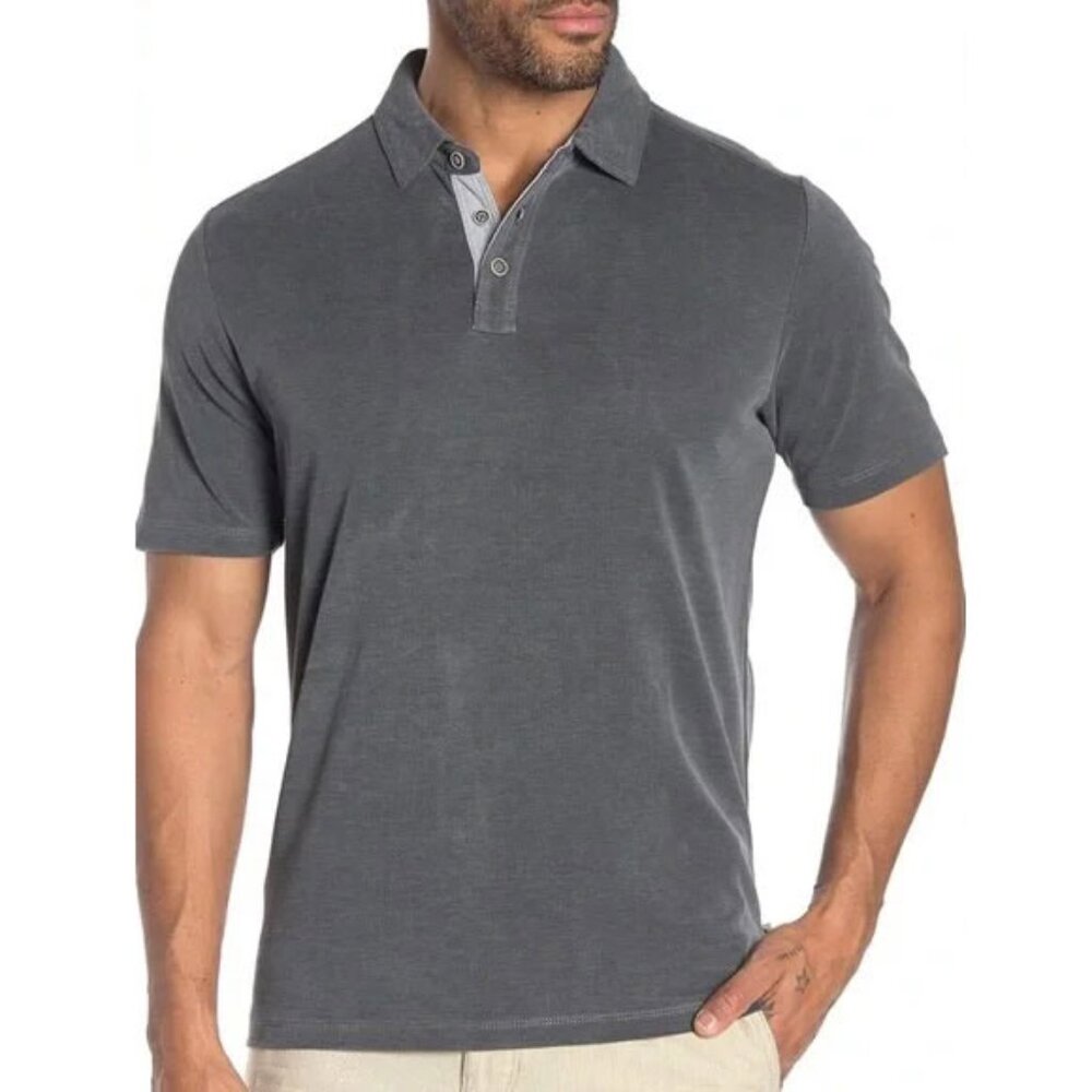 Tommy Bahama Shoreline Surf Polo Shirt Gray Short Sleeve L